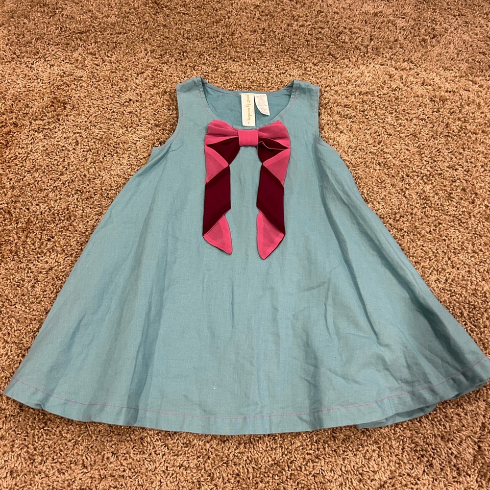 Paint by Numbers Dress with Pink Bow